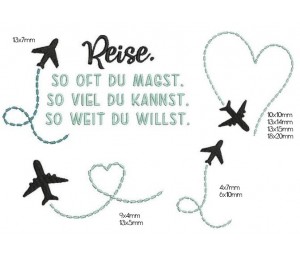 Stickserie - Reise oft - viel - weit